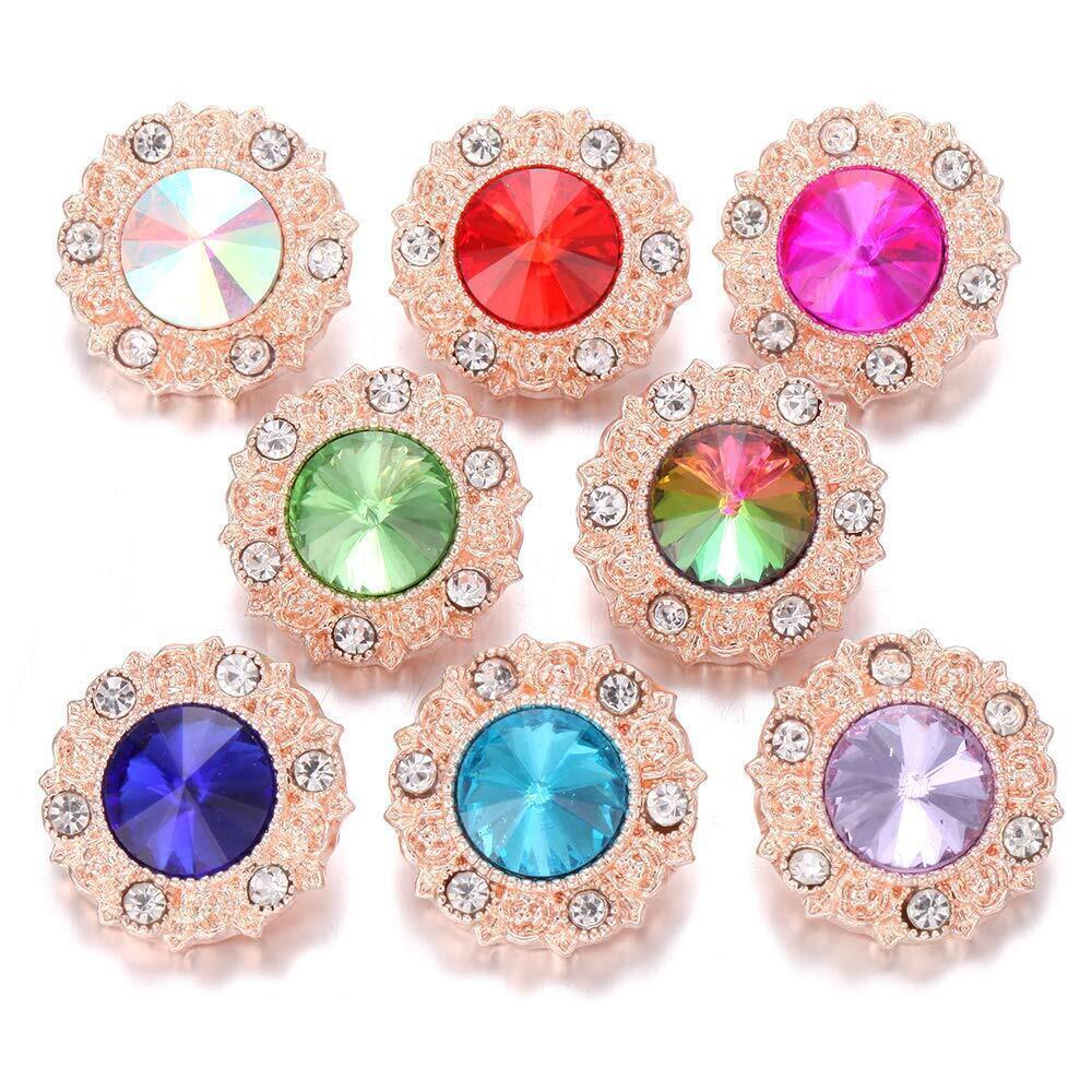 9513 Rose Gold Flowers Style Snap Jewelry Charms fit 18mm -20mm Snaps